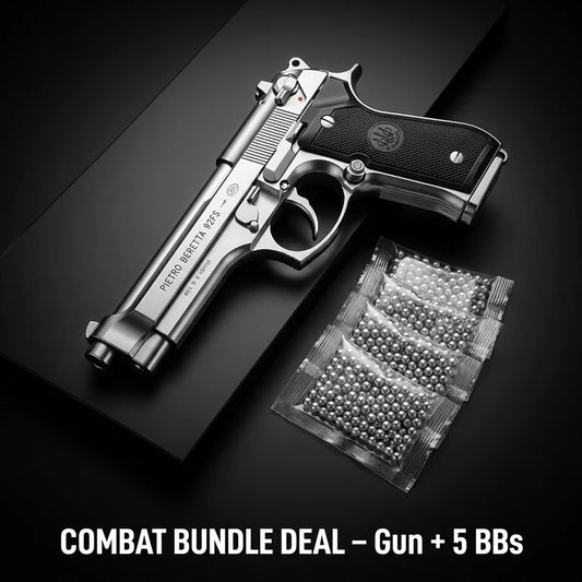 Silver Beretta M92 Gun Replica + 5 BBs - Action Pack Toy Gun