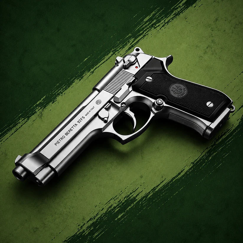 Silver M92 Beretta Airsoft Toy Gun Realistic Design Safe Fun For Play