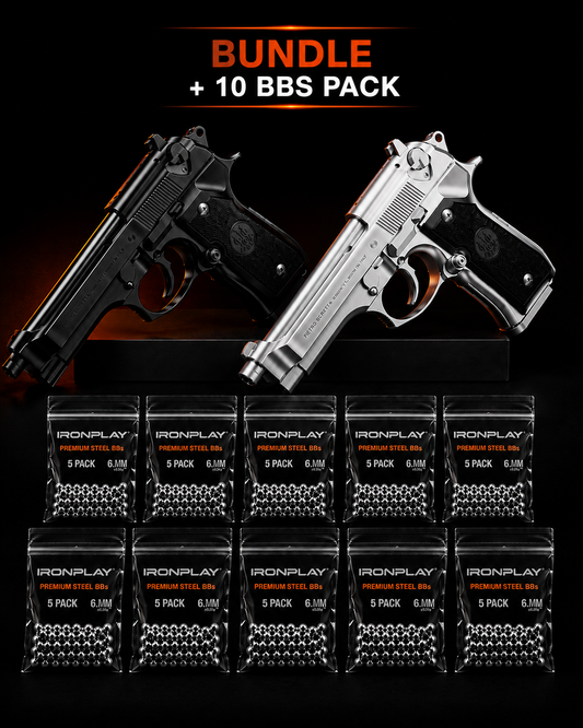 Pro Iron Play Bundle - 2 Guns + 10 BBs Toy gun for Play