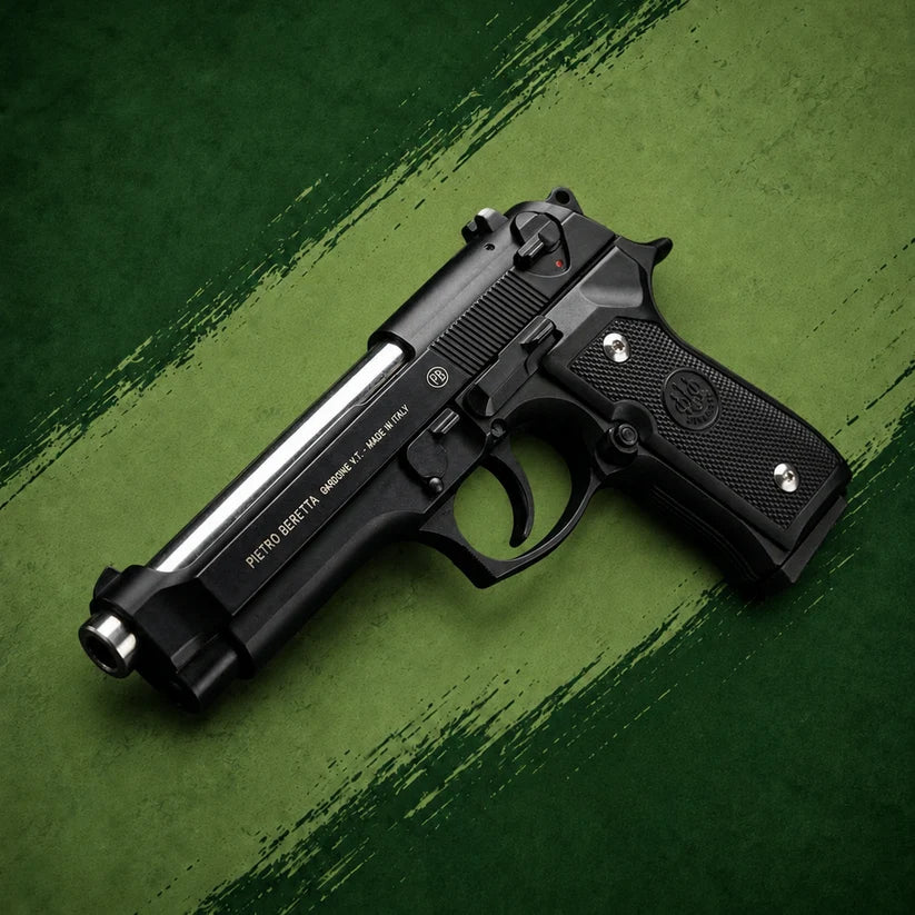 Black M92 Beretta Airsoft Toy Gun Realistic Design Safe Fun For Play