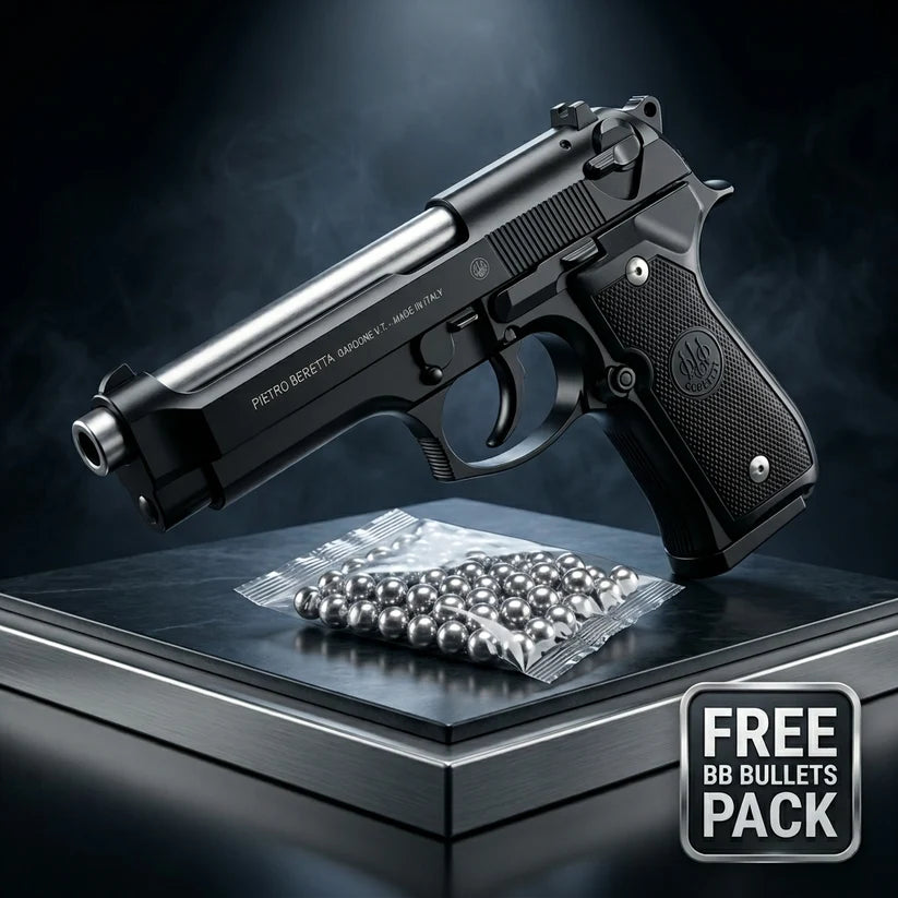 Black M92 Beretta Airsoft Toy Gun Realistic Design Safe Fun For Play